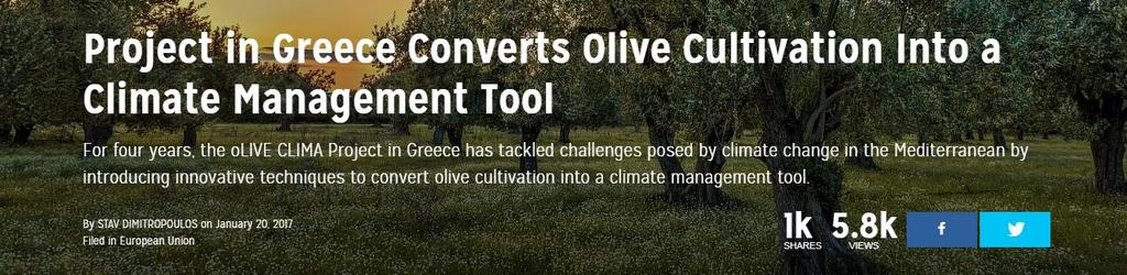 . δημοσιεύτηκε στο Olive Oil Times, το μεγαλύτερο ίσως μέσο για θέματα ελαιόλαδου ανά τον κόσμο.