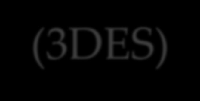 Τριπλό DES (3DES) Επανάληψη του βασικού αλγορίθμου του DES τρεις φορές, χρησιμοποιώντας είτε δύο είτε τρία μοναδικά κλειδιά