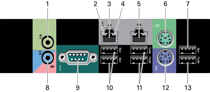 3. μονάδα οπτικού δίσκου 4. κουμπί εξαγωγής δίσκων στη μονάδα οπτικού δίσκου 5. σύνδεσμοι USB 2.0 (3) 6. λυχνία δραστηριότητας σκληρού δίσκου 7. σύνδεσμος μικροφώνου 8. σύνδεσμος ακουστικών 9.