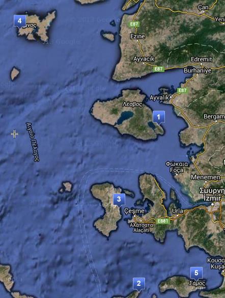 Χάρτης 4: Νοσοκομεία Περιφέρειας Βορείου Αιγαίου Πηγή: www.scribblemaps.