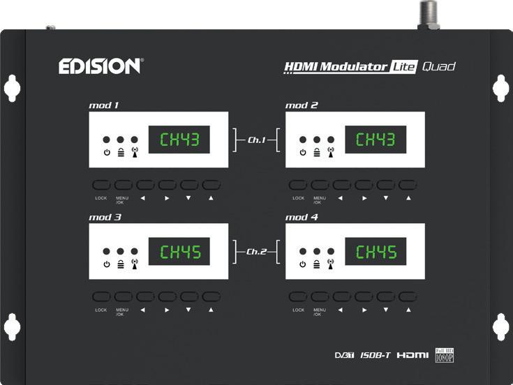 Digital Quad HDMI Modulator to 2 x