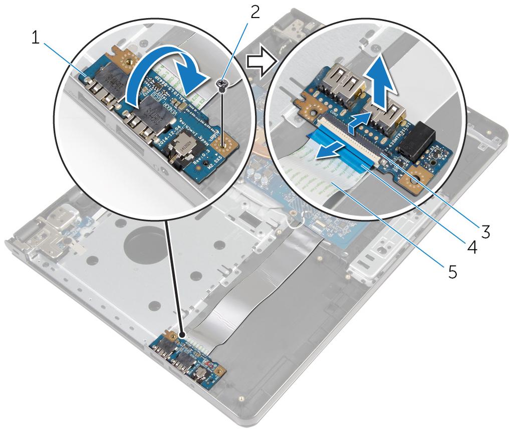 4 Σηκώστε την πλακέτα I/O και αφαιρέστε την από τη διάταξη του στηρίγματος