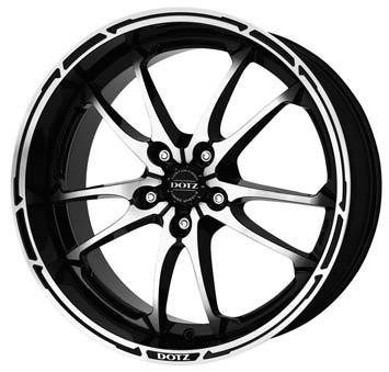 DOTZ Shuriken schwarz-, weiss- & goldpoliert 8 x 18 30 5x114.3 32 5x100 35 5x110/5x112* 40 5x108/5x112 (in schwarz & gold)/5x114.3* 45 5x108 48 5x100 (nur gold)/5x110/5x112 50 5x114.