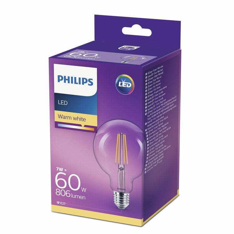 PHILIPS LED Σφαιρικοί 7 W (60 W) E27 Ζεστό λευκό Χωρίς ρύθμιση έντασης Σχεδίαση που τραβά την προσοχή Γνώριμα σχήματα που έχετε αγαπήσει.