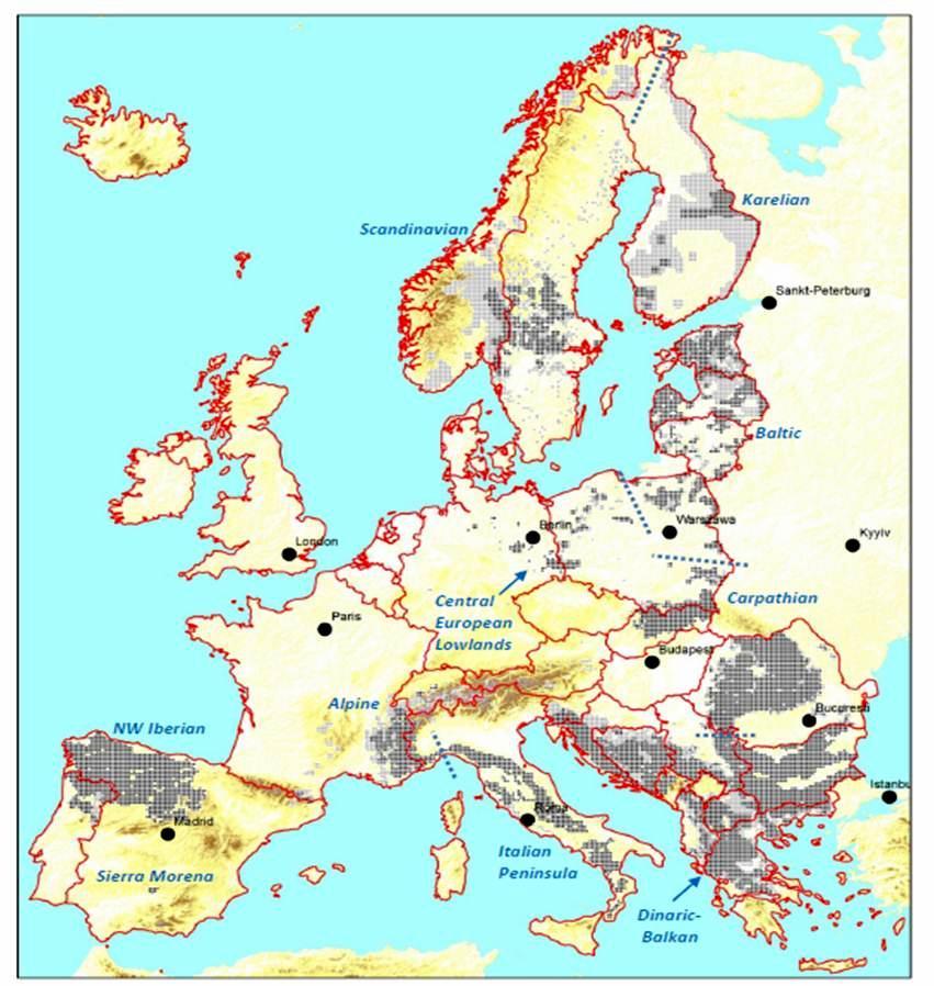 Ευρωπαϊκή κατανομή του λύκου.