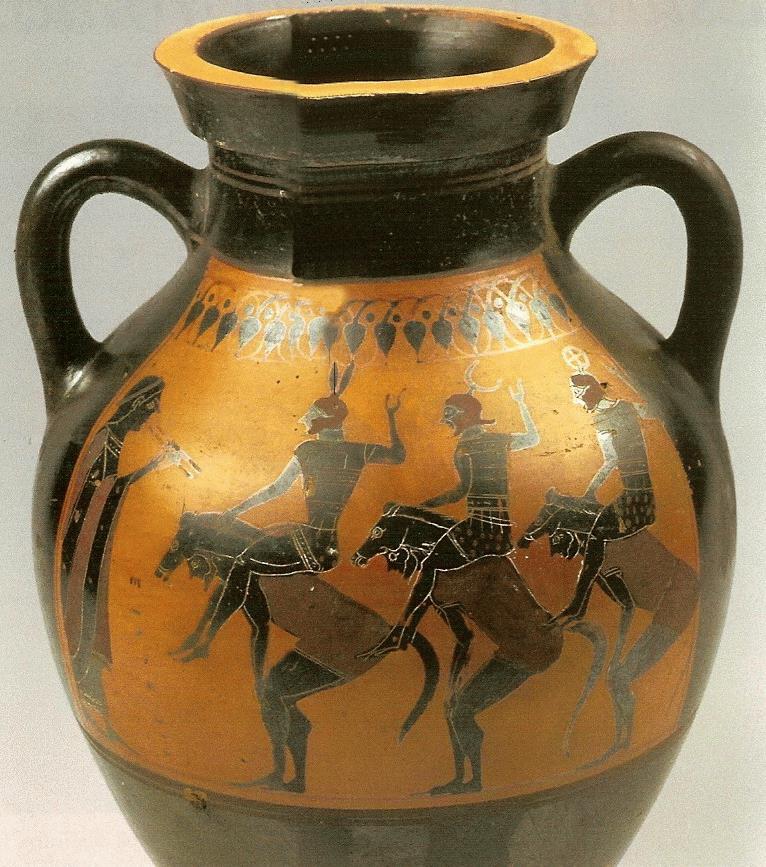 Μια πρώιμη «θεατρική» απεικόνιση ιππέων σε αμφορέα του