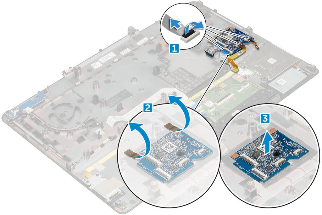 Αφαίρεση της πλακέτας USB 1 Ακολουθήστε τη διαδικασία που παρατίθεται στην ενότητα Πριν από την εκτέλεση εργασιών στο εσωτερικό του υπολογιστή σας.