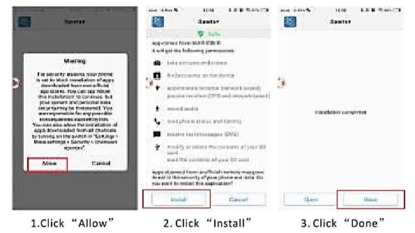 INSTALL για να συνεχίσετε την εγκατάσταση, επιλέγετε το εικονίδιο DONE για να