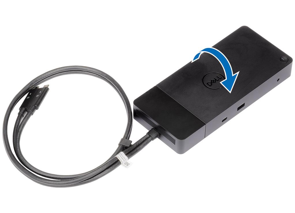Αφαίρεση της μονάδας καλωδίου USB Type-C 8 Ο Σταθμός σύνδεσης Dell Performance WD19DC παραδίδεται με το καλώδιο USB Type-C συνδεδεμένο.