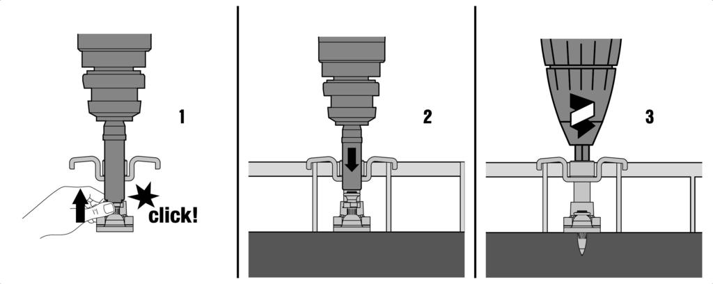 5.9 Στερέωση ανάγλυφης λαμαρίνας X-FCP 1. Τρυπήστε από πριν την ανάγλυφη λαμαρίνα. Προσέξτε τις απαραίτητες ελάχιστες αποστάσεις: A = 18-20 mm (0,70''-0,7'') B 25 mm ( 0,98'') 2.