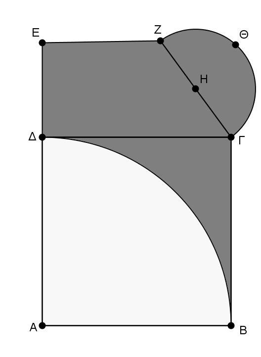 5. Στο διπλανό σχήμα το ΑΒΓΔ είναι τετράγωνο με 0 πλευρά 16cm. Το ΔΕΖΓ είναι ορθογώνιο τραπέζιο ( ˆ ˆ 90 ) με ΕΖ=10cm και ΔΕ=8cm.