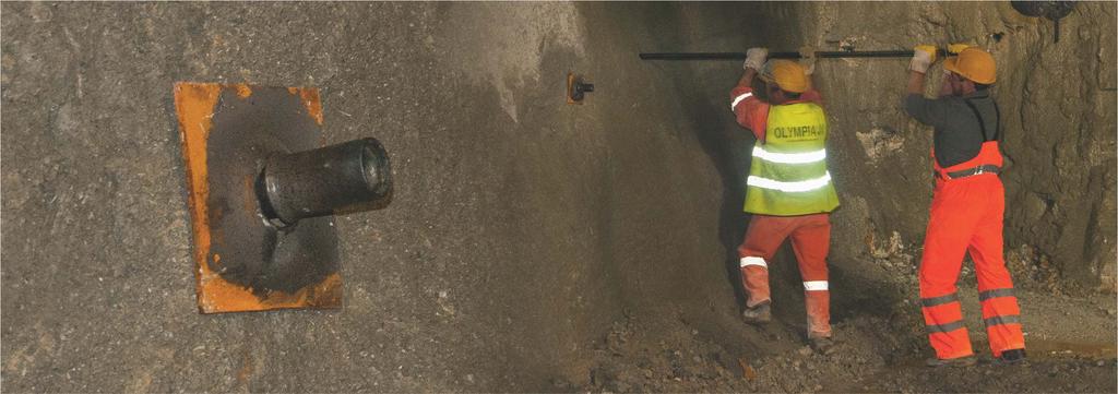 The swelling action brings the tubular steel body in true and tight contact to the borehole walls thus exerting radial forces to the surrounding rock/strata.