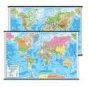 000 Διαστάσεις: Πλάτος 140 εκ Μήκος 100 εκ Πλαστικοποιημένος με πηχάκια > Χάρτης Παγκόσμιος Δύο Όψεων