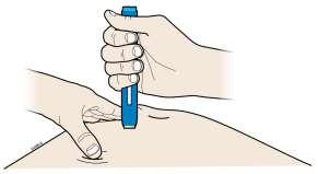 Η. Πιέστε σταθερά προς τα κάτω την προγεμισμένη συσκευή τύπου πένας επάνω στο δέρμα, έως ότου σταματήσει να κινείται.