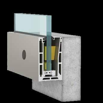 It is designed to cope with line loads more than 3 ΚΝ/m while the reference point is the unique possibility of perfect aligning the glass panel in each direction (to & fro by up to 15 mm and up-down