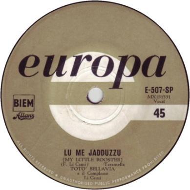 EUROPA EUROPA RECORDS PTY. LTD. WERE LOCATED AT 484 GEORGE ST SYDNEY, AND 115 ELIZABETH ST MELBOURNE. 45 R.P.M. E-504-SP ITALIANELLA /?