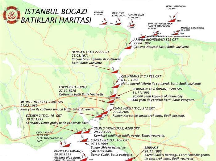 Πίνακας 4.7 Ατυχήματα Μεγάλης Κλίμακας στα Στενά της Κωνσταντινούπολης Πηγή: Bayar N., Ozum S. & Yilmaz H. (2008). Analysis of Accidents in Istanbul Strait, Yildiz Technical University.