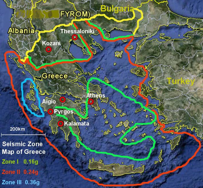 Σεισμικές Ζώνες και αυξημένα επίπεδα εδαφικής επιτάχυνσης σχεδιασμού στον ΝΕΑΚ Μέσα από την μελέτη αυτών των καταγραφών της ισχυρής εδαφικής κίνησης σε συνδυασμό με τις τιμές των αντίστοιχων