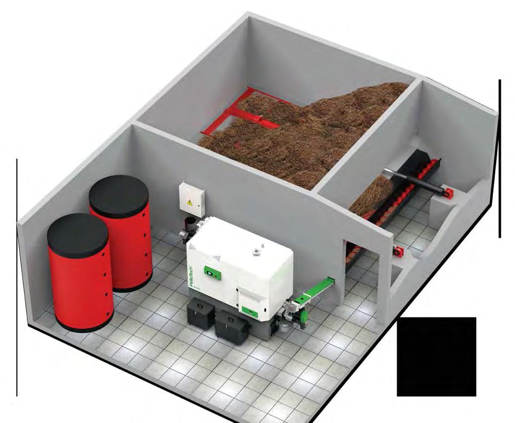 29 PelleTech Idro biomass combustion heating systems could be also located in special steel containers.