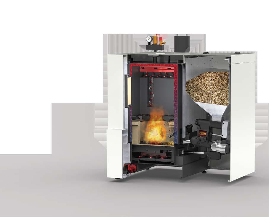 lower part of the burner (1) the Pellet fuel is