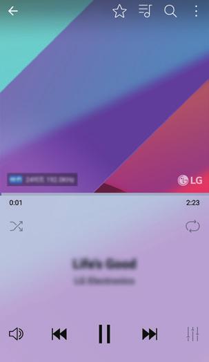 Music You can play and manage songs or music albums. 1 Tap Essentials Music. 2 Select a category. 3 Select a music file. Back to the previous screen. Add or delete favourites. Switch to the playlist.