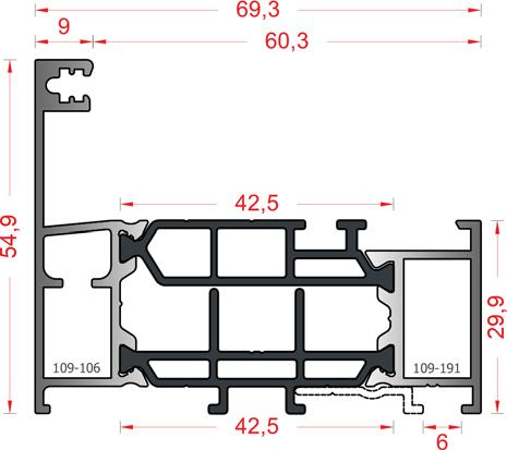 ΠΡΟΦΙΛ PROFILES 109-507 129-02 ΚΑΣΑ FRAME 1315 GR/M ΡΟΠΕΣ ΑΔΡΑΝΕΙΑΣ I X =10.53CM 4 MOMENS OF INERIA I Y =31.