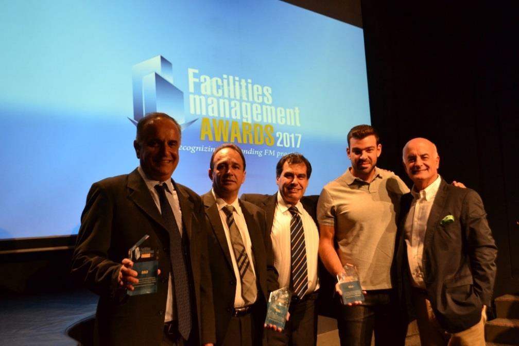 Χρυσό βραβείο για το HotΕΛ! Βράβευση στα Facilities Management Awards 2017 Απονεμήθηκε το Χρυσό Βραβείο στην κατηγορία Διαχείριση Ενέργειας & Πιστοποίηση.