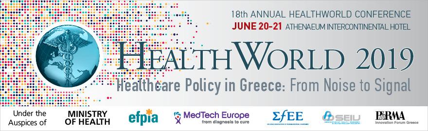ΕΛΤΙΟ ΤΥΠΟΥ 18o ΕΤΗΣΙΟ ΣΥΝΕ ΡΙΟ HEALTHWORLD Αθήνα 20 Ιουνίου 2019 Ξεκίνησε σήµερα το 18ο Ετήσιο Συνέδριο HealthWorld, το οποίο διοργανώνεται από το Ελληνο-Αµερικανικό Εµπορικό Επιµελητήριο και
