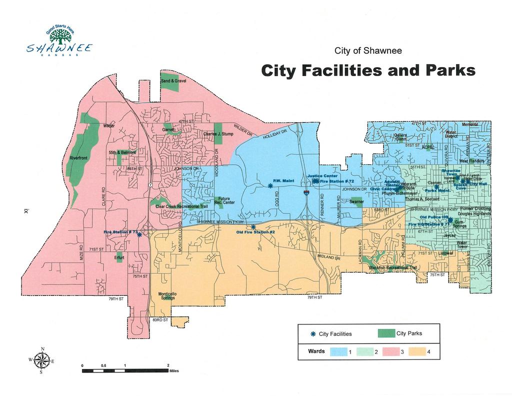 *??e* 5) /I451)/v/EE uannan.1 \ City of Shawnee City Facilities and Parks I 1 X! 7911:-1 51 um: EL H i Old "II I AND R g.
