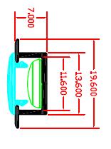 10 P17 MINI C/ALU P/CLEAR 60050139 P17 MINI C/ALU P/WHITE 60050239 Model: R27 MINI (χωνευτό) χρωματισμούς κατόπιν παραγγελίας Κάλυμμα: διάφανο, λευκό οπάλ.