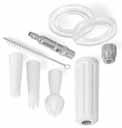 40120 λευκό white, 1 lt 9,5 cm 32 cm 31,90 σιφόν αλουμινίου με νέα θήκη αμπούλας από αλουμίνιο! Παραδίδονται με 3 μαύρα στόμια PP και βουρτσάκι καθαρισμού. Πλένονται στο πλυντήριο.