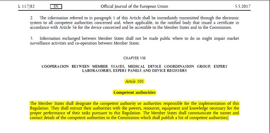 REGULATION (EU) 2017/745 OF THE EUROPEAN PARLIAMENT AND OF THE COUNCIL of 5 April 2017 on medical devices, amending Directive