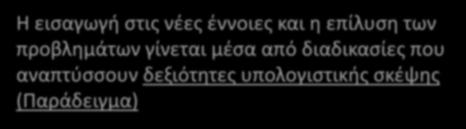 Σύνδεση με την αλγοριθμική και υπολογιστική σκέψη Η εισαγωγή στις