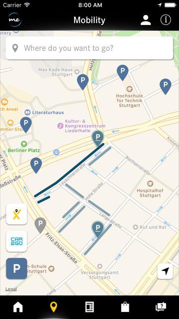Βρείτε εύκολα ελεύθερες θέσεις με τη Mercedes me App.