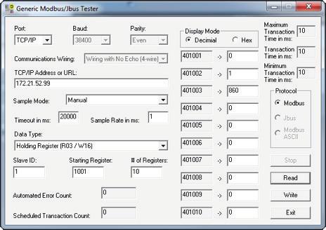 To change the port, the starting register would be 2001 for port 2, 3001 for port 3, etc (see pg 81 of manual for details).