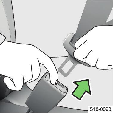 Ένδειξη κατάστασης στην οθόνη του πίνακα οργάνων - λυμένη ζώνη ασφαλείας στο μπροστινό κάθισμα - λυμένη ζώνη ασφαλείας στο πίσω κάθισμα - δεμένη ζώνη ασφαλείας στο πίσω κάθισμα Χειρισμός Δέσιμο ζώνης