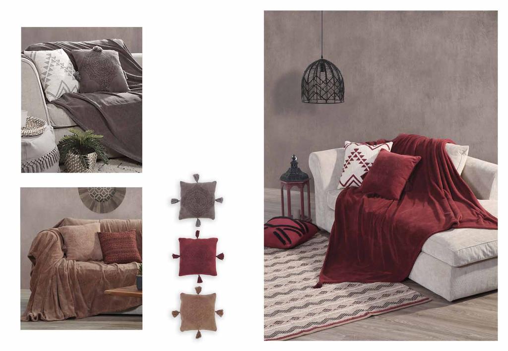 Bordo Grey Ava Ριχτάρι fleece τυπωτό 100% πολυέστερ Πολυθρόνας, 130x170-19,00 Διθέσιο,