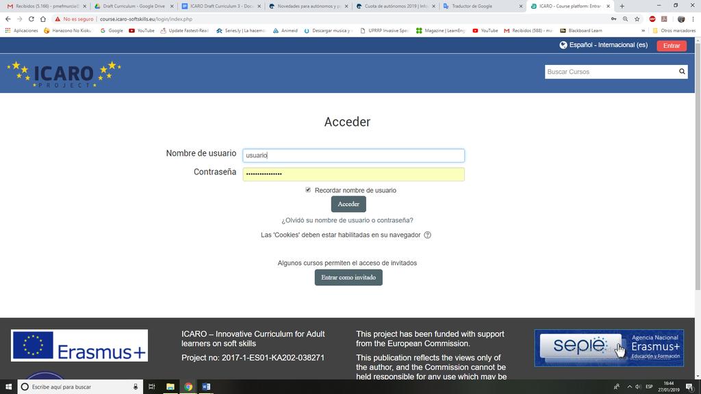 Αφού επιλεγεί η γλώσσα, η πλατφόρμα θα σας ζητήσει να καταχωρίσετε το όνομα χρήστη και τον κωδικό