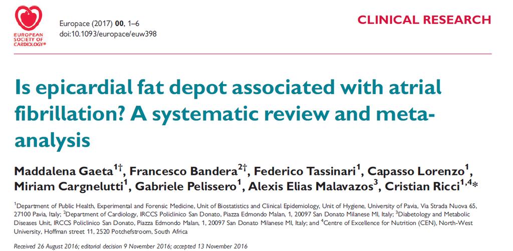 Association between the presence of AF and an increased EF amount EF difference between healthy subjects and all AF subjects may range between 20 40 ml When