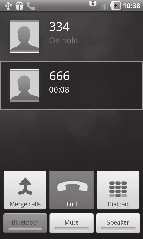 NOTE: You can touch Merge calls to make a conference call. 5 To end active calls, touch the End icon. Viewing your call logs On the home screen, touch and choose the Call log tab.