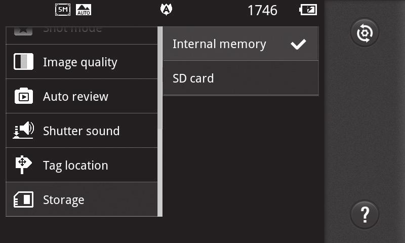 Photos and videos Using advanced settings (Video camera) Using the viewfinder, touch to open all the advanced options. Adjust the video camera settings by scrolling the wheel.