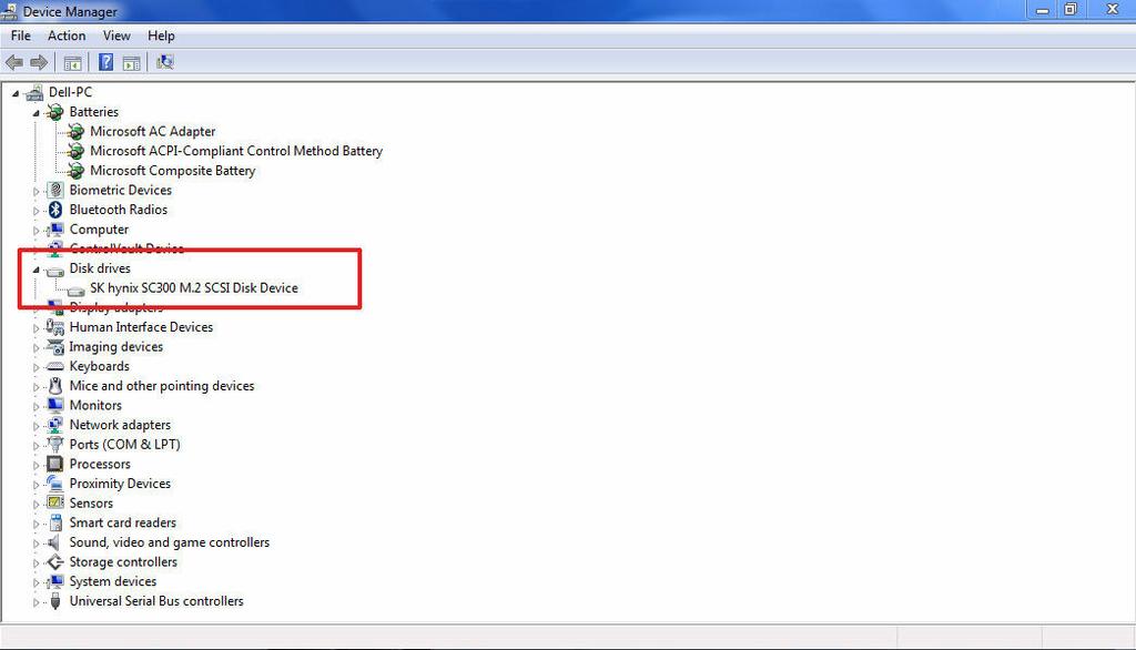 Οι σκληρός δίσκος παρατίθεται κάτω από την επιλογή Disk drives (Μονάδες δίσκων). Εντοπισμός του σκληρού δίσκου στα Windows 7 1.