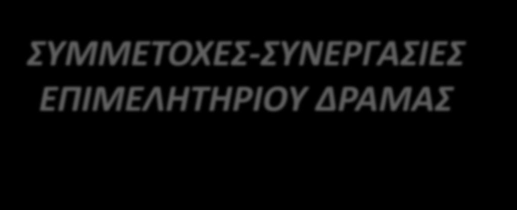 ΤΜΜΕΣΟΧΕ-ΤΝΕΡΓΑΙΕ ΕΠΙΜΕΛΗΣΗΡΙΟΤ ΔΡΑΜΑ 1. ΤΜΒΟΤΛΙΟ ΔΙΑΧΕΙΡΙΗ & ΑΞΙΟΛΟΓΗΗ ΣΗ ΕΓΓΤΗΣΙΚΗ ΕΤΘΤΝΗ ΣΟΤ ΕΛΛΗΝΙΚΟΤ ΔΗΜΟΙΟΤ (Τπουργείο Οικονομικϊν ΓΛΚ) (2010-ςιμερα) 2. Διοικθτικό υμβοφλιο τθσ ΔΕΜ-Ο Α.Μ.Θ τθσ Περιφζρειασ ΑΜ-Θ μζλουσ τθσ ΕΦΕΠΑΕ.