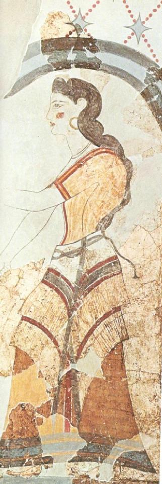 Σοιχογραφία από τθν Οικία των Γυναικϊν ςτο Ακρωτιρι.