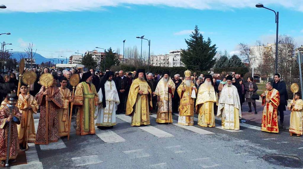 Μητροπολίτης Πειραιῶς καί Σαλαμῖνος κ. Γερόντιος. Τήν δέ πρωίαν τέλεσε τήν Ἀρχιερατική Θεία Λειτουργία στήν πανηγυρίζουσα Ἱερά Μονή Φλεβαριωτίσσης στό Αἰάντειο Σαλαμῖνος.
