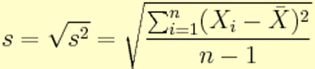 Ακρίβεια (Precision): Τυπική Απόκλιση Δείγματος (Sample Standard Deviation) Τυπική απόκλιση δείγματος: είναι ο πιο