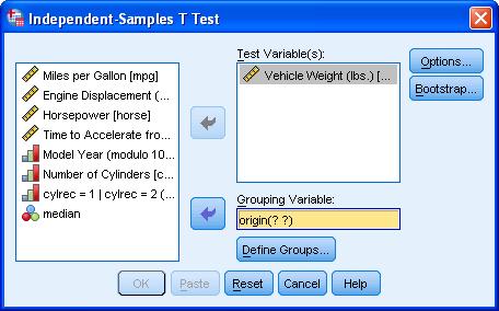 Το στατιστικό πακέτο SPSS SPSS: Έλεγχοι υποθέσεων για τη διαφορά των μέσων 2 ανεξάρτητων δειγμάτων (t test και