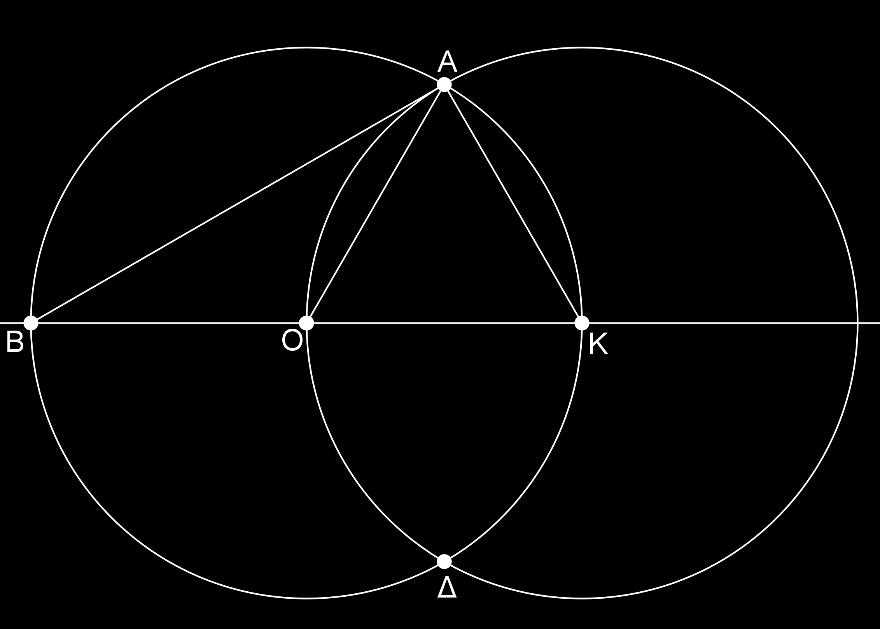 Γεωμετρία Κεφάλαιο 4ο: Παράλληλες ευθείες ΑΣΚΗΣΗ (2_5626) Δίνονται δύο ίσοι κύκλοι (Ο, ρ) και (Κ, ρ) με ΟΚ = ρ, οι οποίοι τέμνονται στα σημεία Α και Δ.