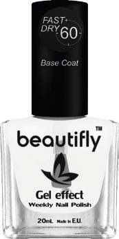 Beautifly / βερνίκια Beautifly displays FLY-001.900 Beautifly Weekly Polish Matte Top Coat 20ml Σφραγίζει το χρώμα και παρατείνει τη διάρκειά του, ενώ χαρίζει απόλυτα ματ υφή.