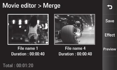 Merging two videos together 1 Open the video you d like to edit, touch option key. 2 Select Edit and choose Video merge. 3 The My videos folder will open. Choose the video you would like to merge.